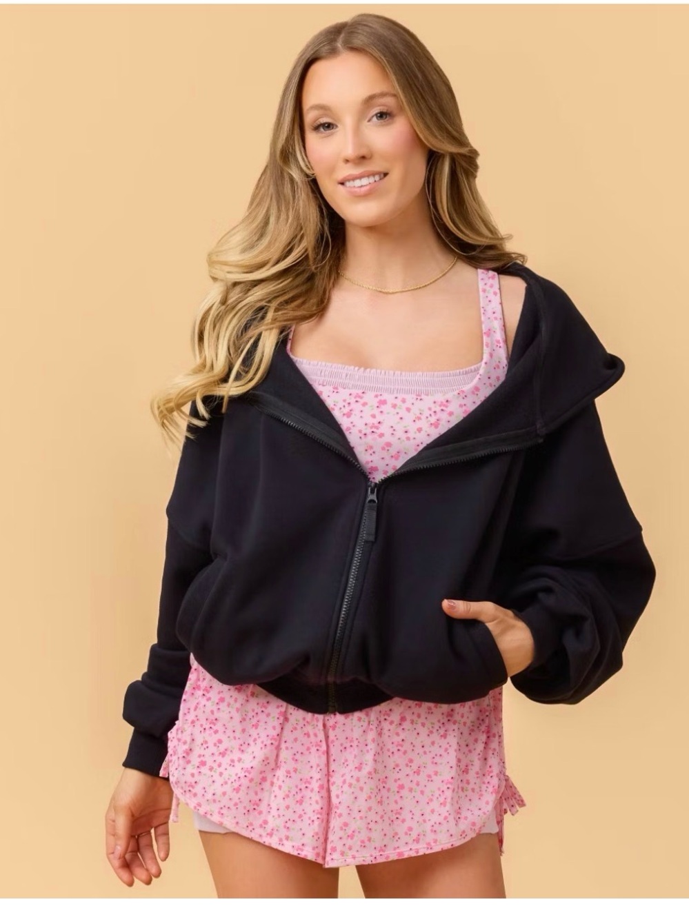Blogilates Women's
Marshmallow Full Zip Hooded
Sweatshirt - Black 3X